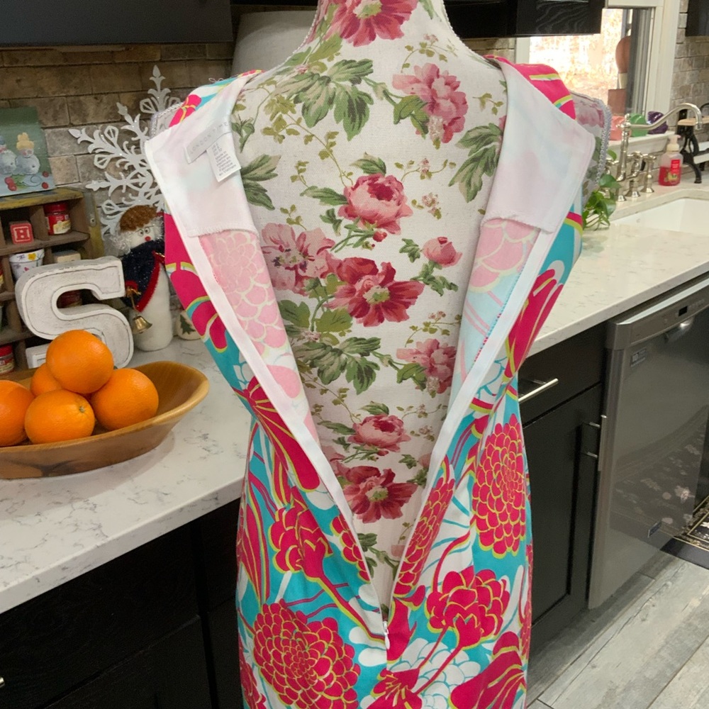 London Times Shift Dress Size 2 Preppy Floral Pink Blue Sleeveless Lightweight - Picture 4 of 12